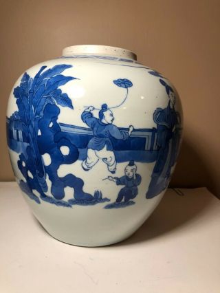 Large Antique Chinese Blue And White Porcelain Republic Era?