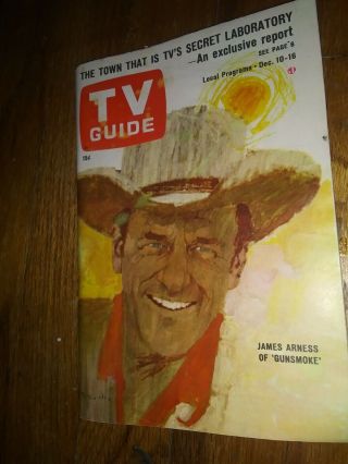 Vintage Tv Guide Dec.  10,  1966 James Arness From " Gunsmoke " On Cover
