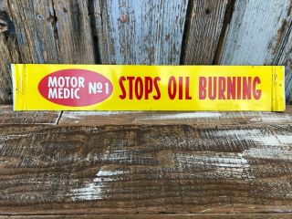 Vintage Motor Medic 1 - Stops Oil Burning Tin Sign