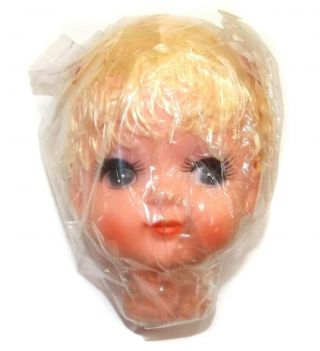 Vintage Nos Rubber Cloth Doll Baby Face Head Girl Pigtails Crafting Part 5 "