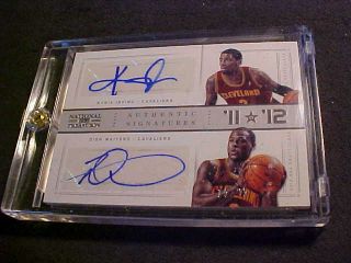 2011 - 2012 - National Treasures - 65 Kyrie Irving / Dion Waiters - Rookie Auto - 15/25