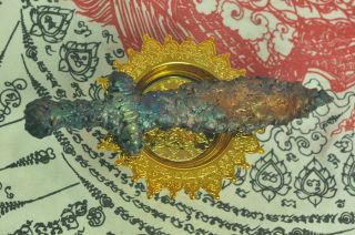Dagger Sword Suriyan Racha Leklai Rainbow Colors Thai Amulet Topprotect Ritual