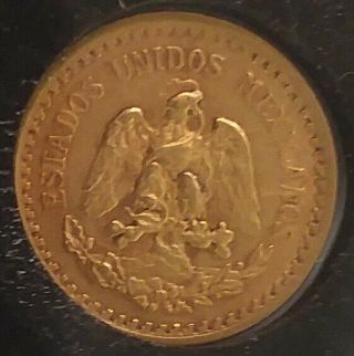 1919 MEXICO Dos Y Medio GOLD 2 1/2 Peso - Antique Mexican Coin - Uncommon Date 2