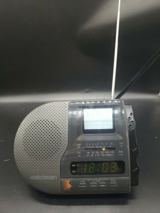 Vintage 1992 Sony Fd - C290 Watchman Am/fm Clock Radio W/ Analog B&w Television