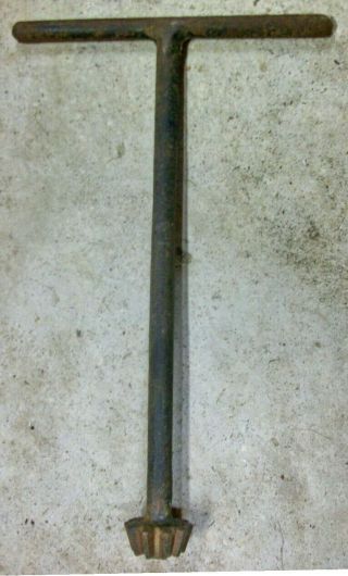 Antique Traction Elevator Wind - up Safety Wrench Key 26 1/2” Tall,  serial number 3