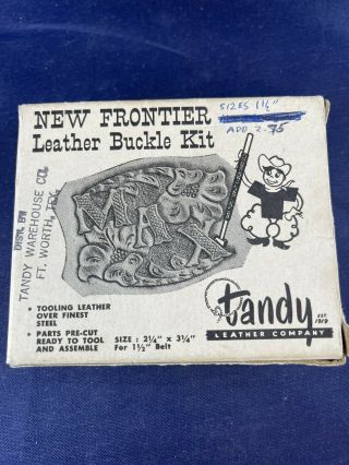 Vintage Tandy Frontier Leather Buckle Kit with Horse Image 2