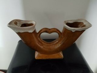Vintage Anna Van Briggle Pottery - Double Horn Lava Drip Glaze - Colorado Springs