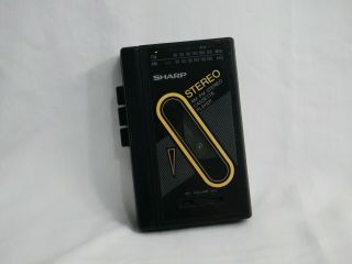 Vintage Sharp Portable Walkman Stereo Cassette Player Jc - 130 (2b1)