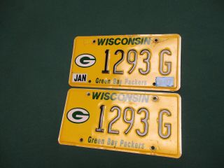 RARE PAIR 2007 GREEN BAY PACKERS NFL FOOTBALL WISCONSIN LICENSE PLATES 1293 3