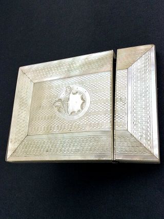 Quality Antique Mother Of Pearl Calling/business Card Case 19th Victorian Monogr
