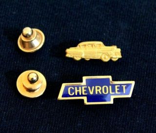 2 Vintage Chevrolet Bowtie Hat Lapel Pin Accessory Fits Camaro Impala Gm Bowtie