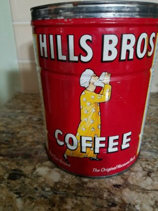 Vintage Hills Bros.  Coffee 2 Lb Tin Can With Lid