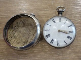 Aldboro Antique B.  C Lincoln Solid Silver Fusee Verge Pair Cased Pocket Watch