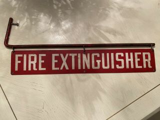 Vintage Metal Hanging Fire Extinguisher Sign 24 " X 4 "