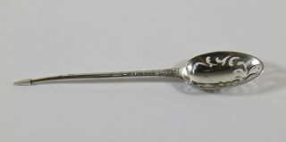 Georgian Sterling Silver Mote Spoon Pierced Tea 2 Antique 18th Century