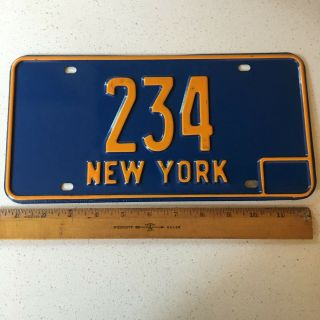 1966 66 - 1973 73 York Ny License Plate 234 Low Three Digit Nos Single
