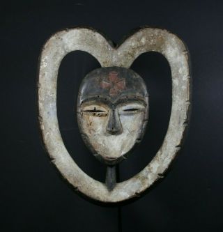 African Ekuk Hart Mask - Kwele Tribe - Gabon,  Tribal Art,  African Art Primitif