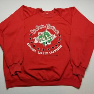 Vtg 1987 Mlb St.  Louis Cardinals Sweatshirt Mens Xl Trench World Series 80s E21