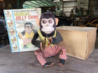 1950’s Musical Jolly Chimp Cymbal Monkey Vintage Toy Daishin
