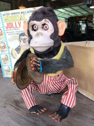 1950’s Musical Jolly Chimp Cymbal Monkey Vintage Toy Daishin 2