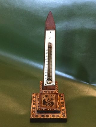 Tunbridge Ware Obelisk Desktop Thermometer Temp Scale ℉