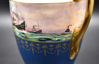 Antique Minton Porcelain Vase & Cover James Edwin Dean Seascape - 1927 3