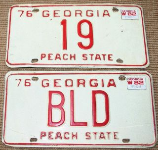 1976 Georgia 76 Ga 2 Vanity License Plate Tag Vintage Peach State