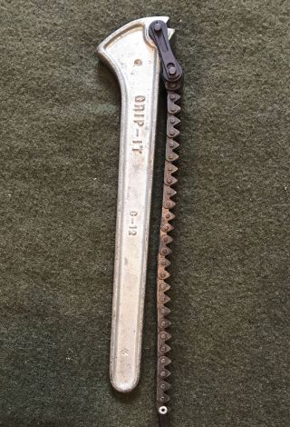 Vintage Grip - It 12 Inch Tool C - 12 Chain Wrench Made In Usa