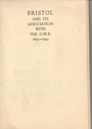 1935 RARE & Booklet GREAT WESTERN RAILWAY CENTENARY (BRISTOL) 2