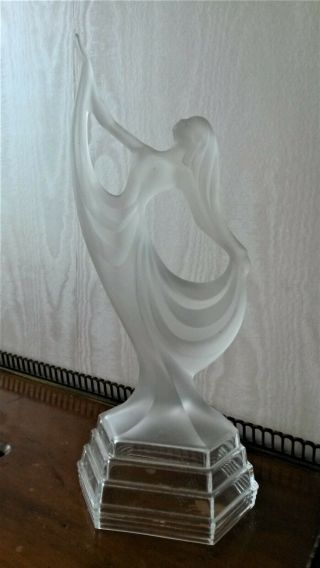 Art Deco Bohemian Glass Figure Of Nude Lady - H.  Hoffmann Design