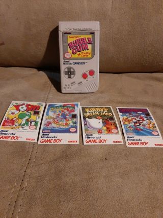 Vintage 1993 Amurol Nintendo Game Boy Bubble Gum Container Box W/ Trading Cards