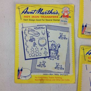 Vintage Uncut Aunt Martha’s Hot Iron Transfers Baby Animals Crib Sheep Woolworth 3