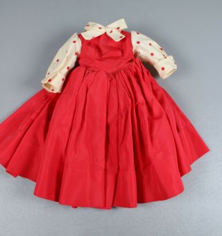 Vintage Madame Alexander Cissy Doll Dress Red Taffeta Red Dots