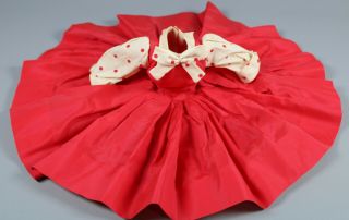 Vintage Madame Alexander Cissy Doll Dress Red Taffeta Red Dots 2