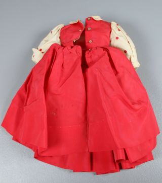 Vintage Madame Alexander Cissy Doll Dress Red Taffeta Red Dots 3