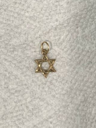 Cute Vintage Solid 10k Yellow Gold Star Of David Charm