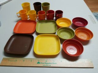 Vintage Tupperware Kids Mini Party Set Pretend Play Plates Cups And Plates
