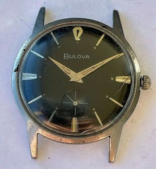 Vintage Bulova Swiss Hand Winding Mens Watch With Seconds Hand Register