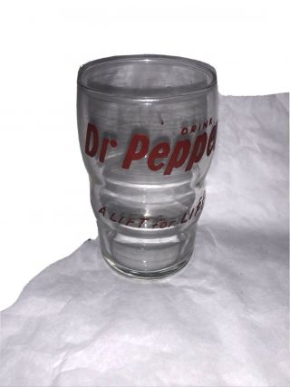 Vintage Drink Dr Pepper Soda Glass " A Lift For Life Libby Glass 1950 