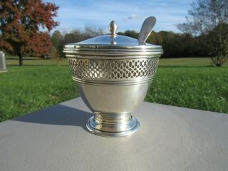 Vintage Tiffany & Co Sterling Silver Sugar Bowl With Sterling Spoon,  925 - 1000