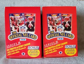 2 1989 Pro Set Series 2 Football Box W/ 36 Packs