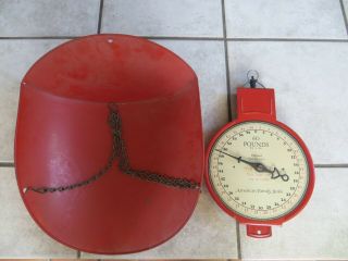GROCERY STORE AMERICAN FAMILY SCALE 60 POUNDS BY 2 OZ.  PATENTED 1912,  WITH BASKET 2