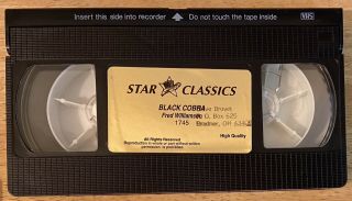 Vintage The Black Cobra VHS / VCR Video Tape Movie Fred Williamson - 1990 2