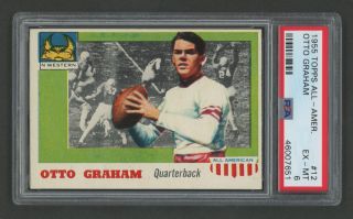 1955 Topps All - American Football Card - 12 Otto Graham,  Psa 6 Exmt