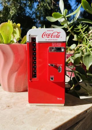 Vintage 1994 Coca - Cola Coke Red & White Mini Vending Machine Model By Vendo