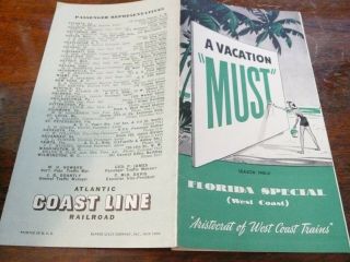 Atlantic Coast Line " Florida Special (west Coast) " - Season 1940 - 1941