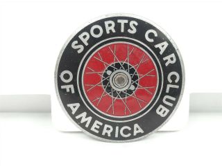 Vintage Scca Sports Car Club Of America Automobile Badge Emblem Metal Enamel