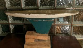 Antique Early 1900s Hollow Wood Pond Yacht Boat Hull Sailboat 28 " Metal Keel