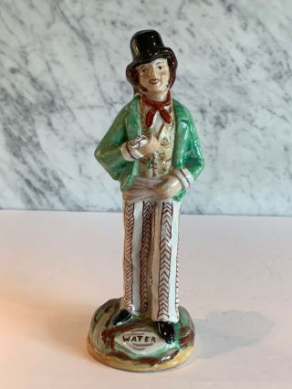 Antique Staffordshire Parr Double Sided Figure Gin Water 19th C