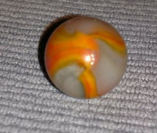 Vintage Peltier Marble 5/8 " Opal? Flaming Orange Nrl Nm -